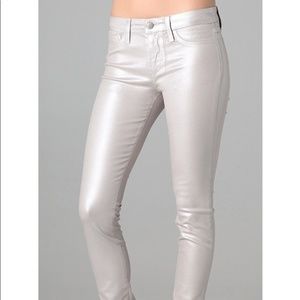 Joe's Jeans silver metallic skinny jeans